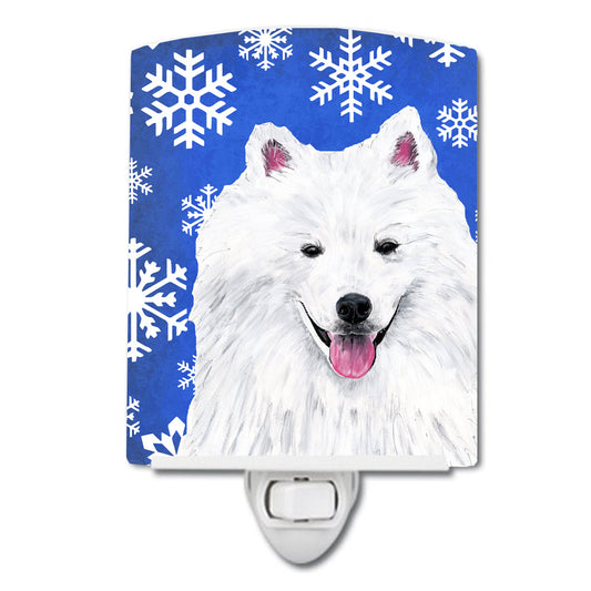 American Eskimo Winter Snowflakes Holiday Ceramic Night Light SC9379CNL