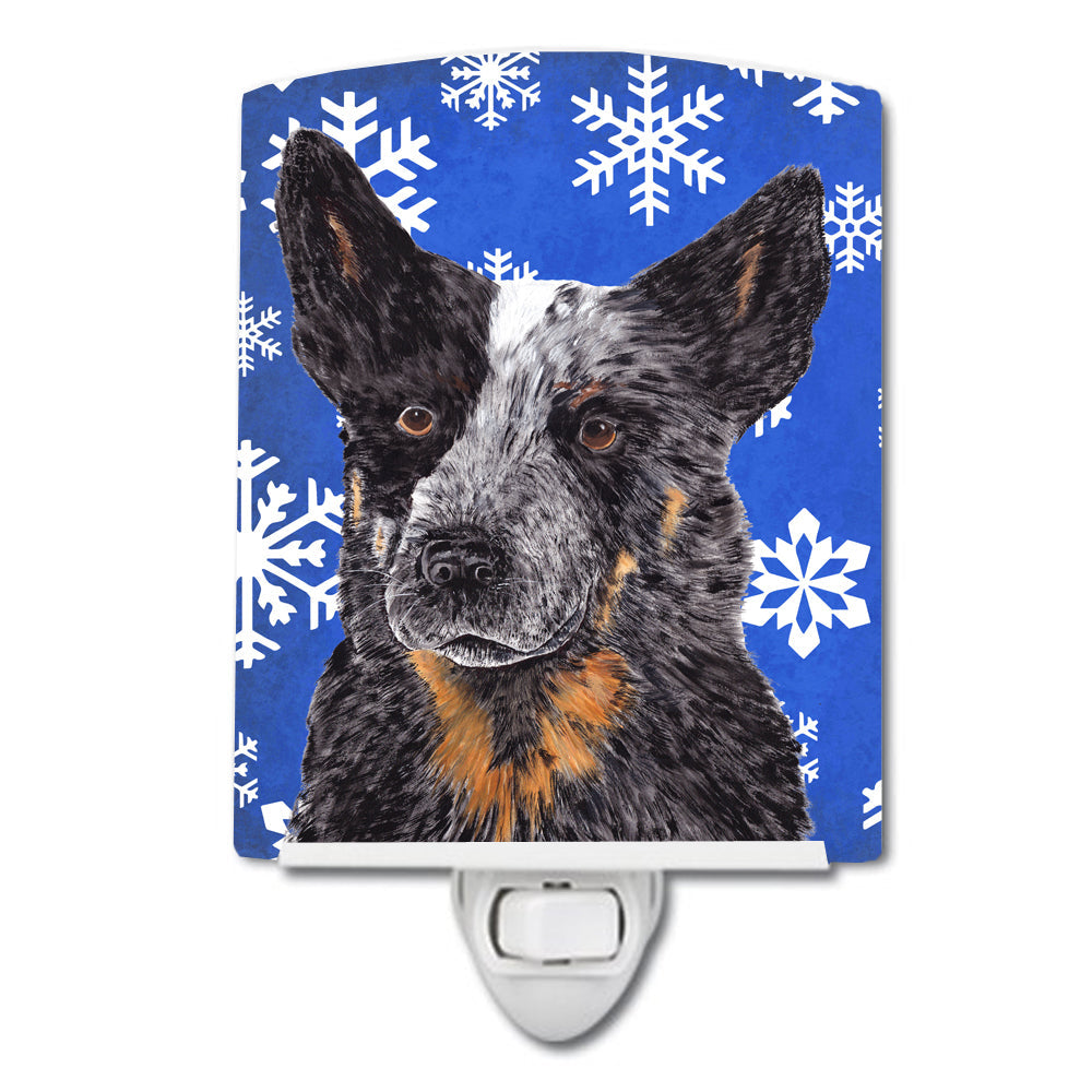Australian Cattle Dog Winter Snowflakes Holiday Ceramic Night Light SC9396CNL