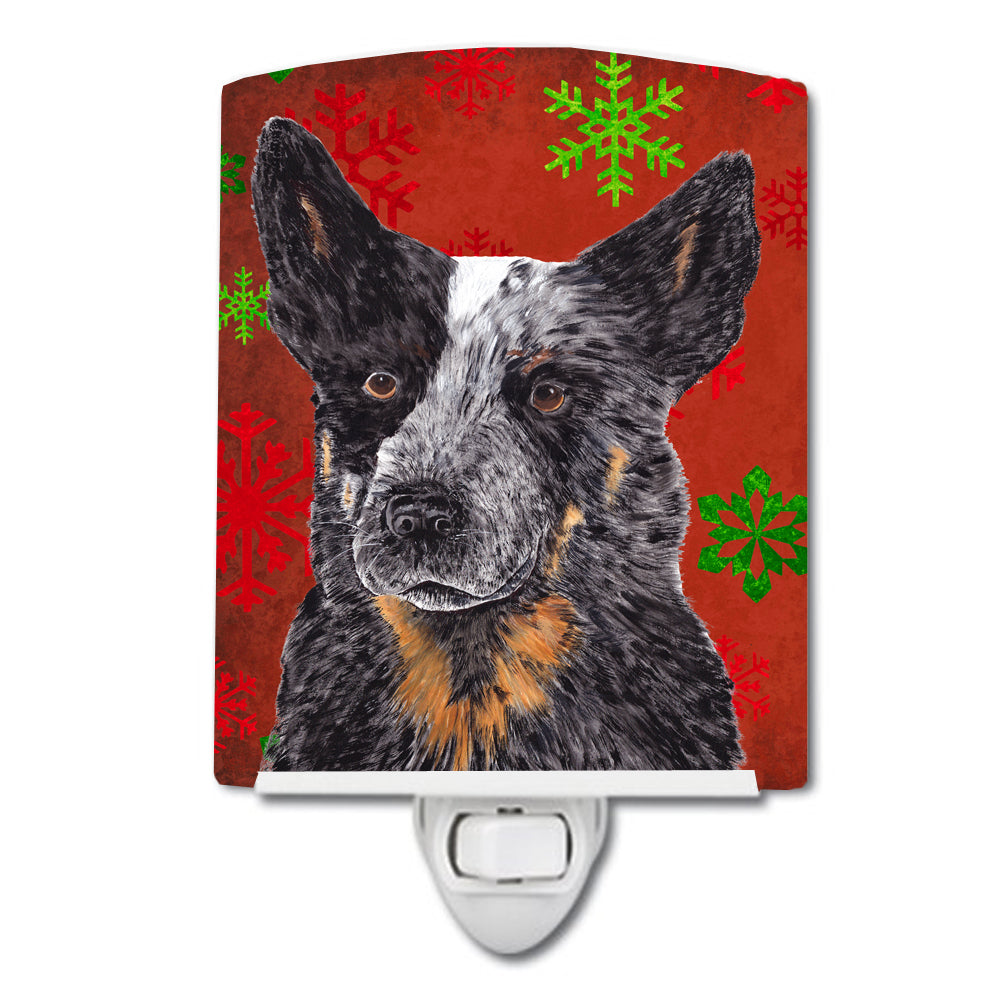Australian Cattle Dog Red Green Snowflakes Christmas Ceramic Night Light SC9436CNL