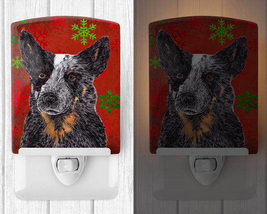 Australian Cattle Dog Red Green Snowflakes Christmas Ceramic Night Light SC9436CNL