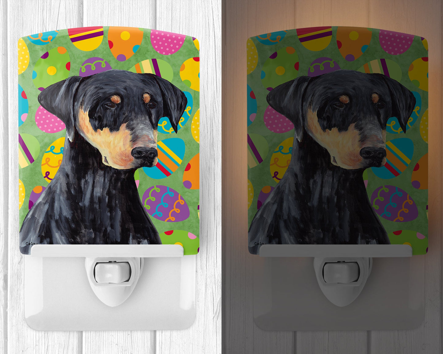 Doberman Easter Eggtravaganza Ceramic Night Light SC9457CNL