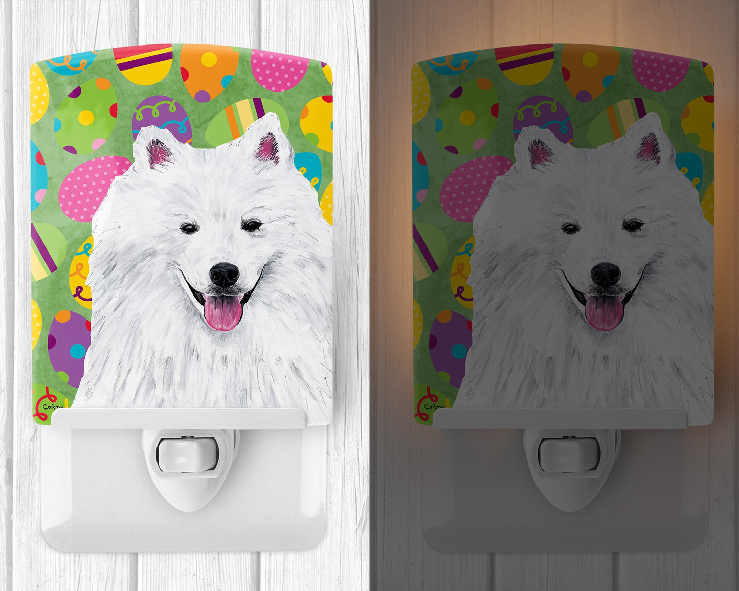 American Eskimo Easter Eggtravaganza Ceramic Night Light SC9459CNL