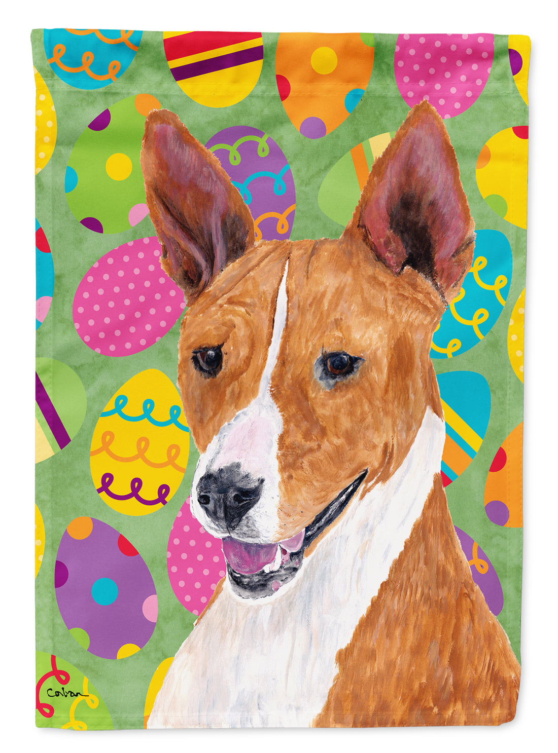 Basenji Easter Eggtravaganza Garden Flag - Outdoor Decorative Yard Flag