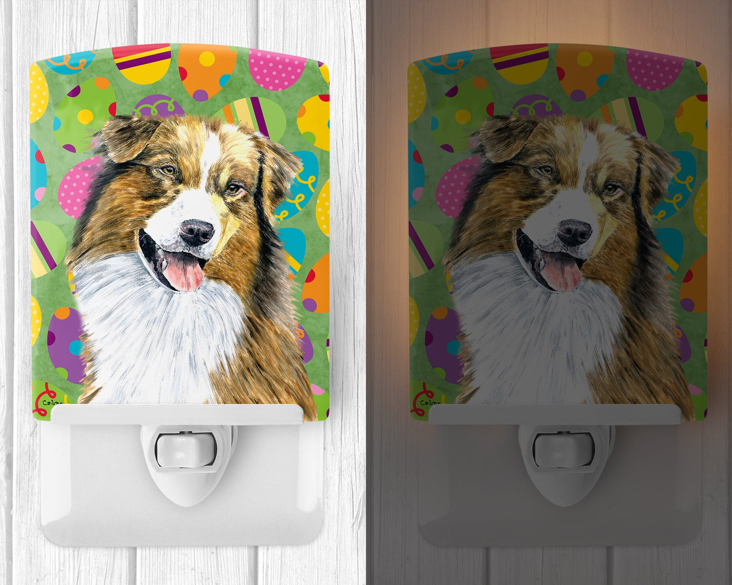 Australian Shepherd Easter Eggtravaganza Ceramic Night Light SC9477CNL