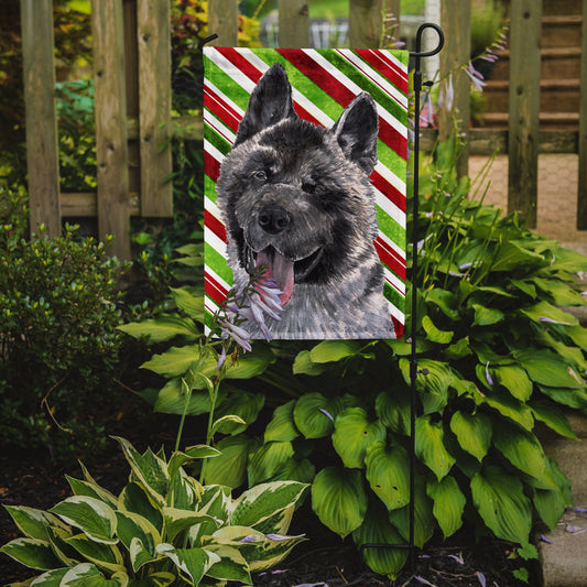 Akita Candy Cane Holiday Christmas Garden Flag – Decorative Outdoor Yard Flag SC9480GF