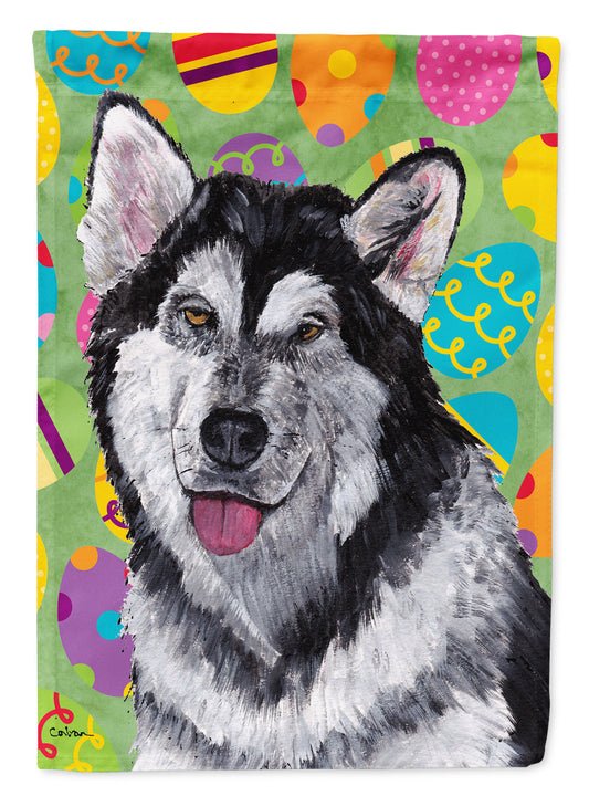 Alaskan Malamute Easter Eggtravaganza Garden Flag - Outdoor Decorative Yard Flag SC9489GF
