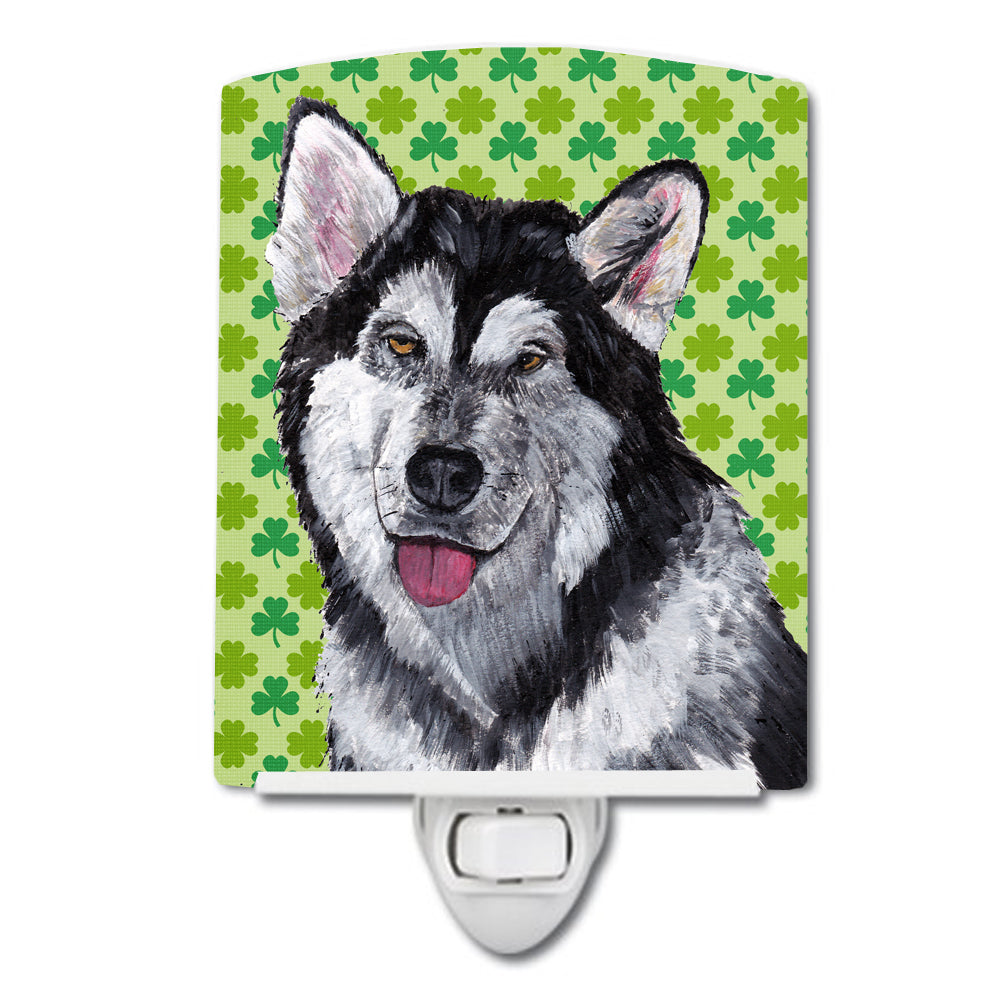 Alaskan Malamute St. Patrick's Day Shamrock Ceramic Night Light SC9493CNL