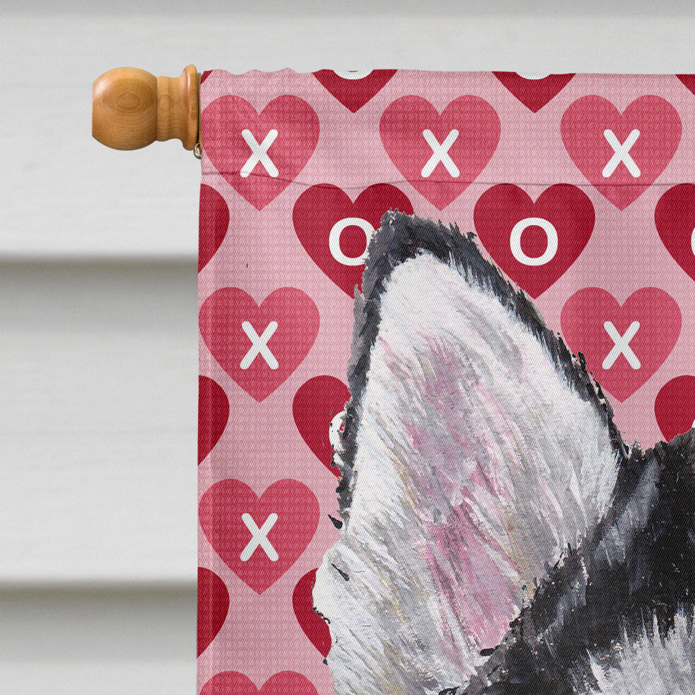 Alaskan Malamute Hearts Love and Valentine's Day Flag Canvas House Size SC9494CHF