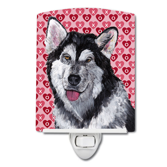 Alaskan Malamute Hearts Love and Valentine's Day Ceramic Night Light SC9494CNL