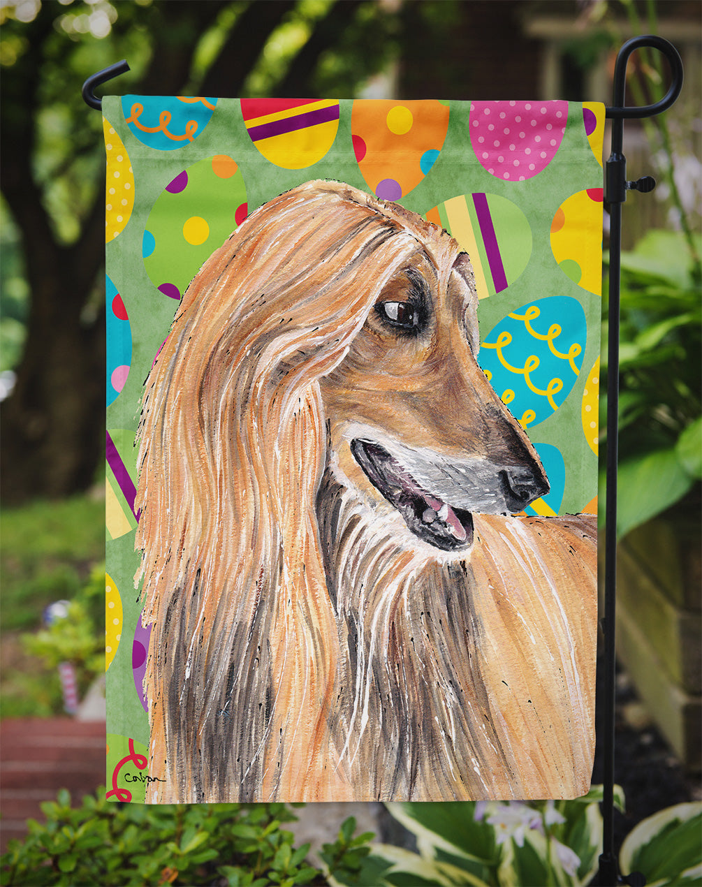 Afghan Hound Easter Eggtravaganza Garden Flag - Outdoor Decorative Yard Flag SC9500GF