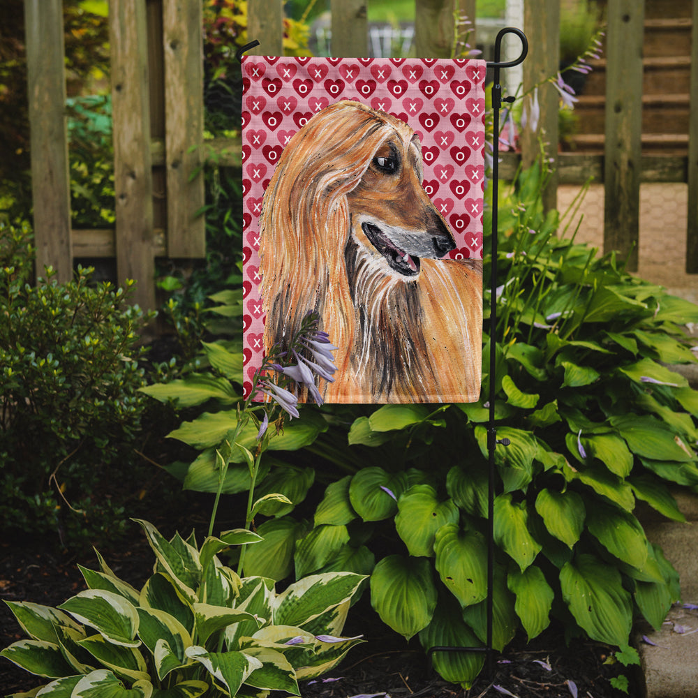 Afghan Hound Hearts Love and Valentine's Day Garden Flag – Decorative Outdoor Yard Flag SC9503GF