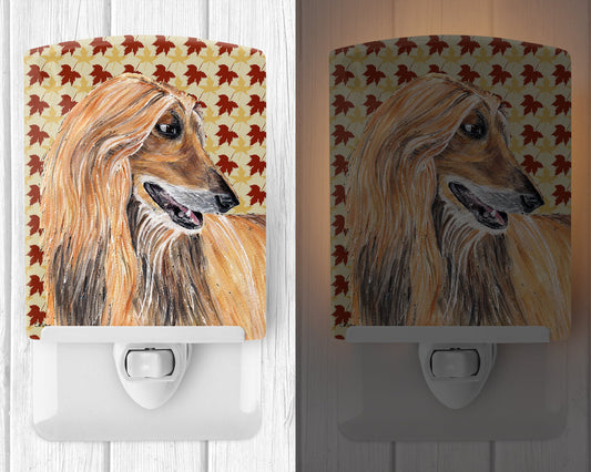 Afghan Hound Fall Leaves Ceramic Night Light SC9504CNL