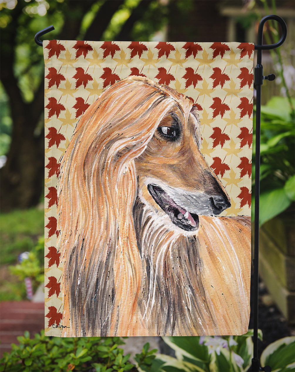 Afghan Hound Fall Leaves Garden Flag – Decorative Outdoor Yard Flag SC9504GF
