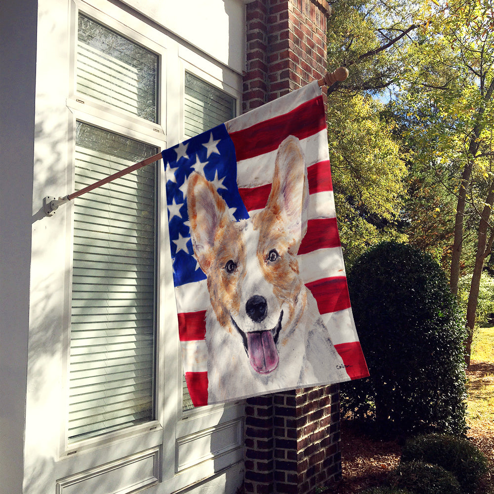 Cardigan Corgi with American Flag USA Flag Canvas House Size SC9624CHF