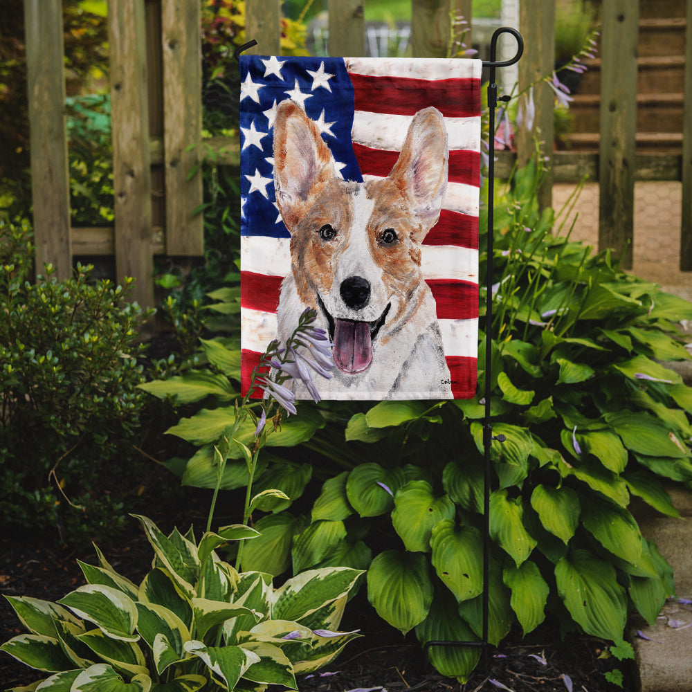 Cardigan Corgi with American Flag USA Garden Flag – Decorative Outdoor Yard Flag SC9624GF