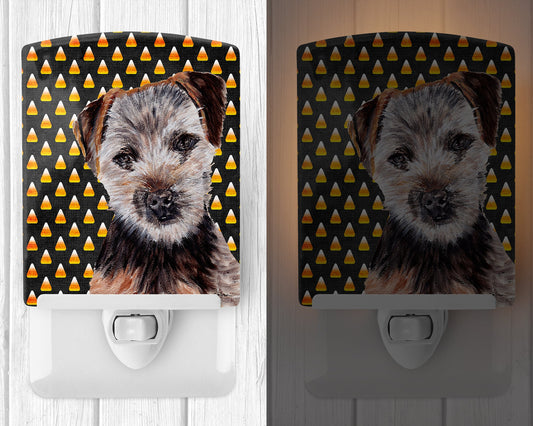 Norfolk Terrier Puppy Candy Corn Halloween Ceramic Night Light SC9663CNL