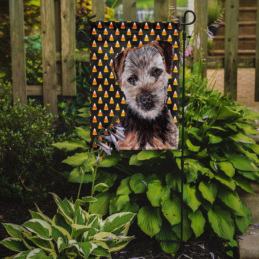 Norfolk Terrier Puppy Candy Corn Halloween Garden Flag - Outdoor Decorative Yard Flag SC9663GF