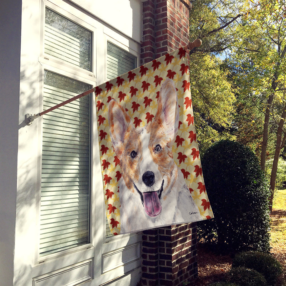 Cardigan Corgi Fall Leaves Flag Canvas House Size SC9672CHF