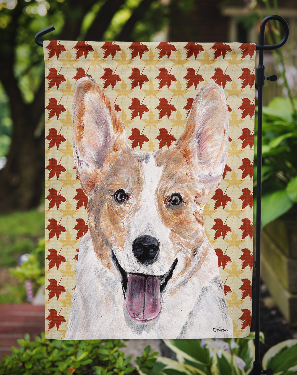 Cardigan Corgi Fall Leaves Garden Flag – Decorative Outdoor Yard Flag SC9672GF
