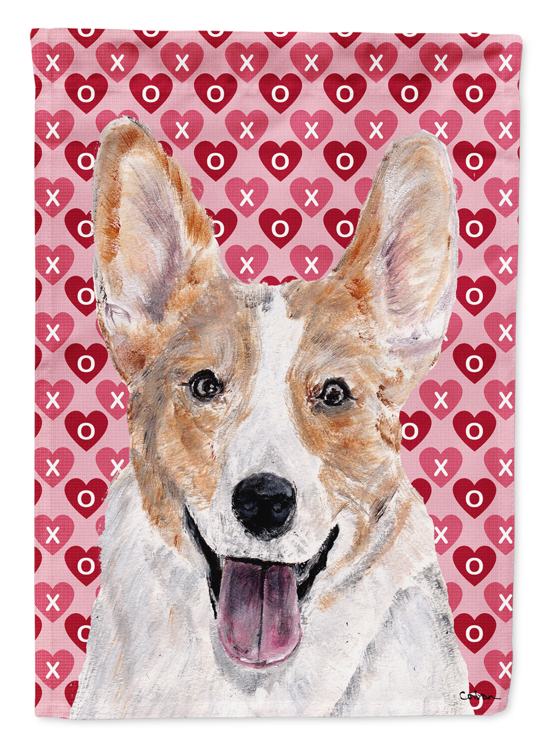 Cardigan Corgi Hearts and Love Garden Flag – Decorative Outdoor Yard Flag SC9696GF