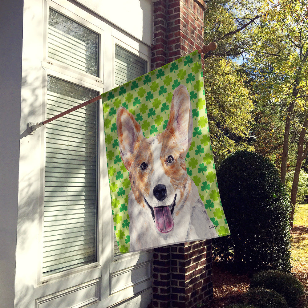Cardigan Corgi Lucky Shamrock St. Patrick's Day Flag Canvas House Size SC9720CHF