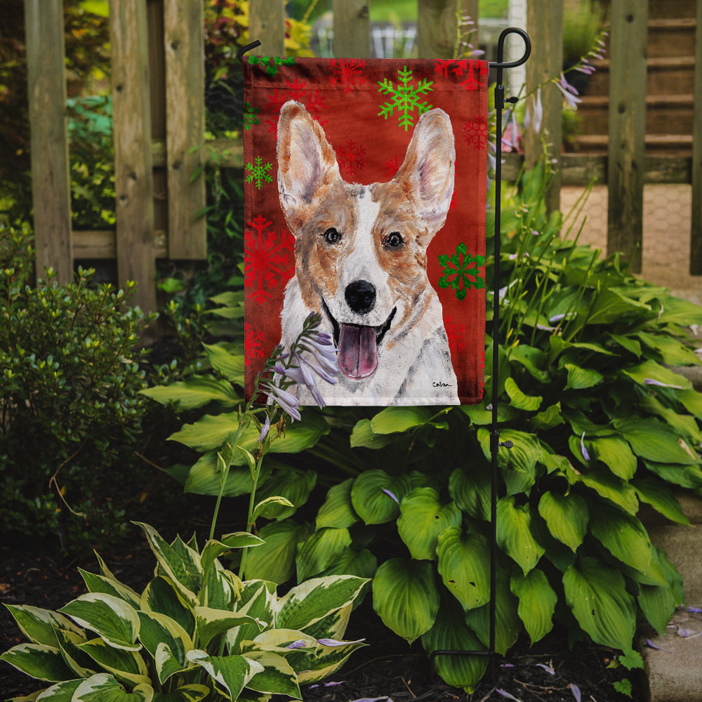 Cardigan Corgi Red Snowflakes Holiday Garden Flag – Decorative Outdoor Yard Flag SC9744GF