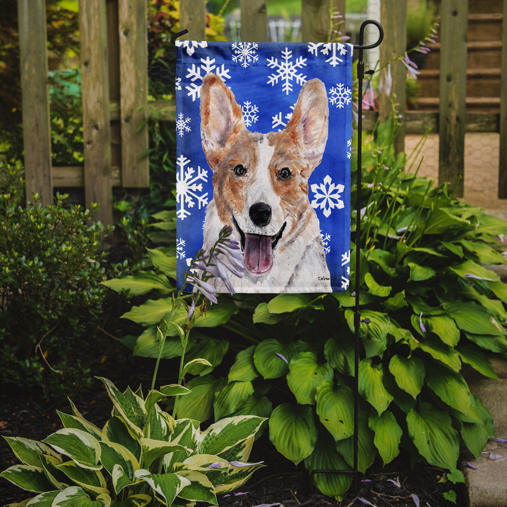 Cardigan Corgi Winter Snowflakes Garden Flag - Outdoor Decorative Yard Flag SC9768GF