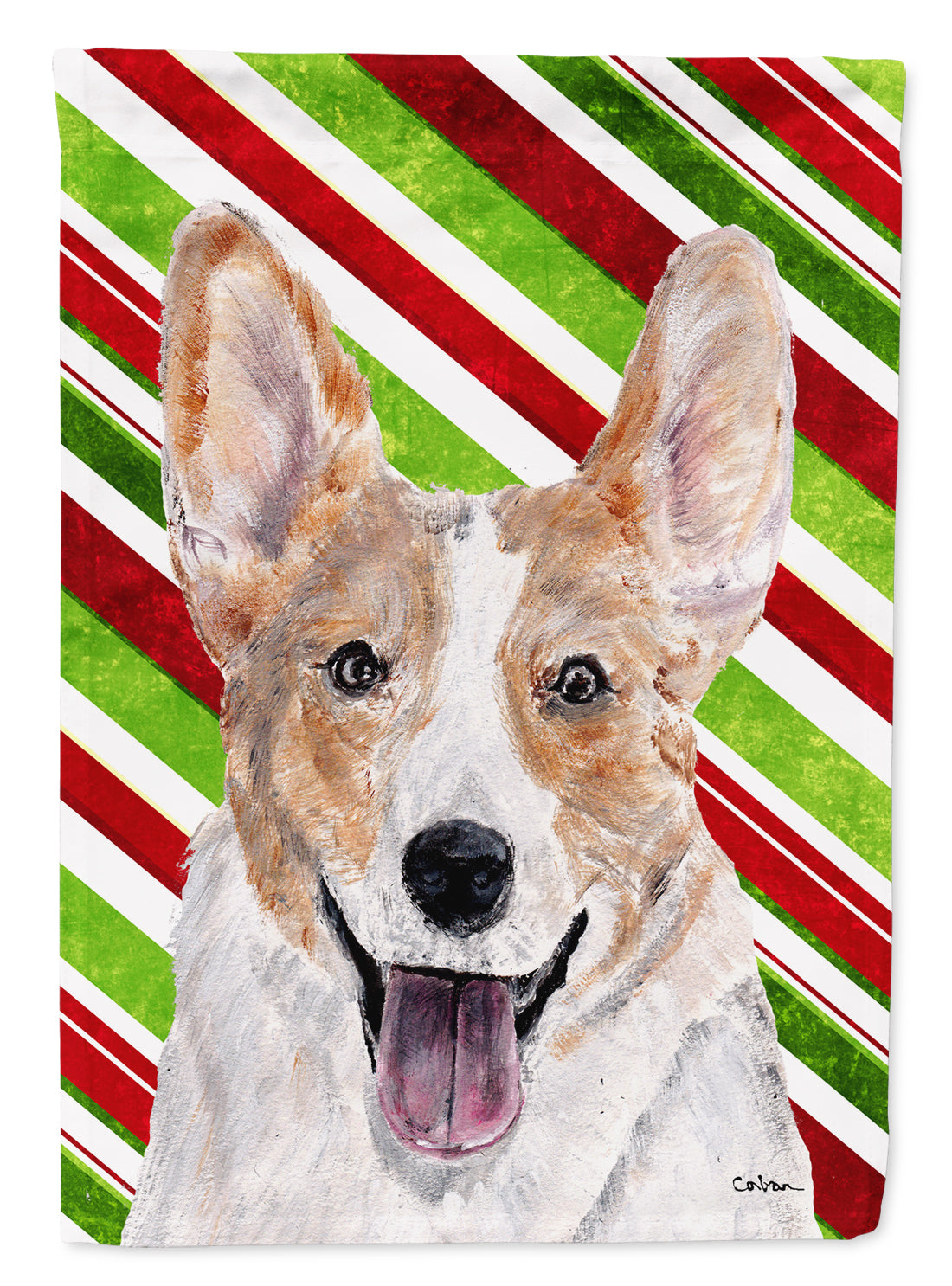 Cardigan Corgi Candy Cane Christmas Garden Flag – Decorative Outdoor Yard Flag SC9792GF