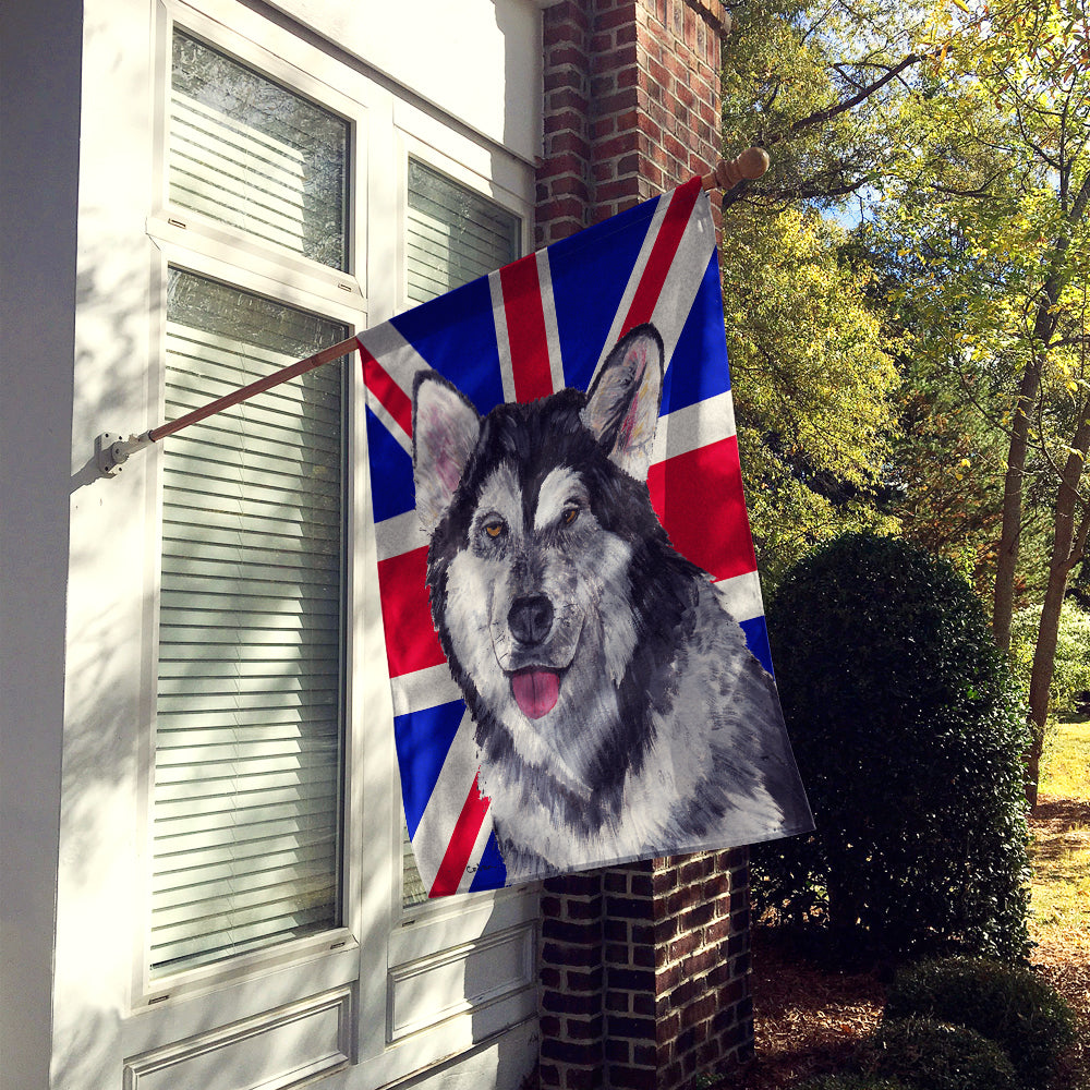 Alaskan Malamute with English Union Jack British Flag Flag Canvas House Size SC9815CHF