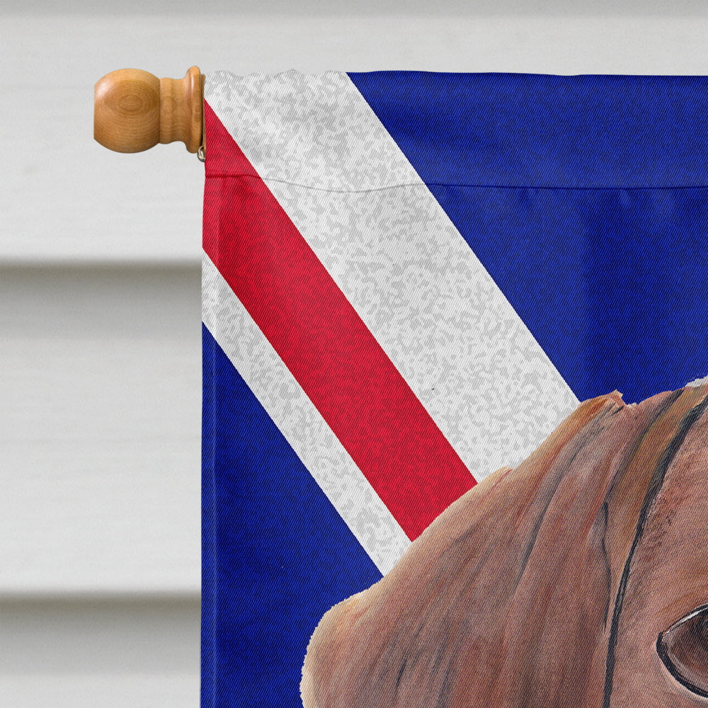 Dachshund with English Union Jack British Flag Flag Canvas House Size SC9825CHF