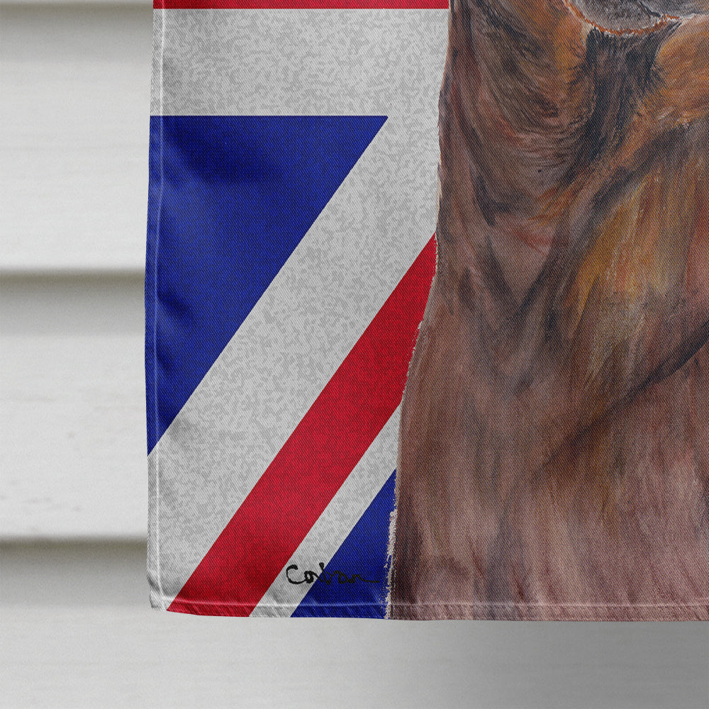 Dachshund with English Union Jack British Flag Flag Canvas House Size SC9825CHF