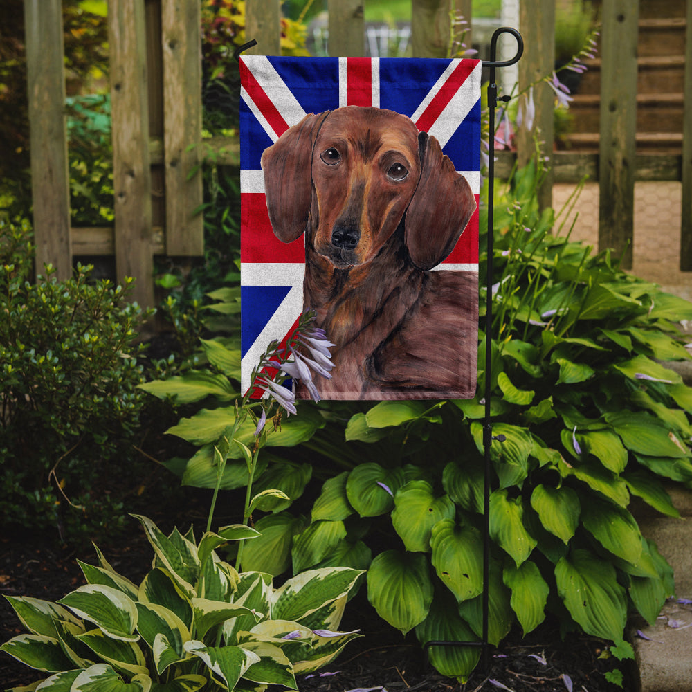Dachshund with English Union Jack British Flag Garden Flag - Outdoor Decorative Yard Flag