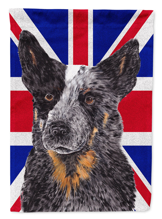 Australian Cattle Dog with English Union Jack British Flag Garden Flag - Outdoor Decorative Yard Flag SC9853GF