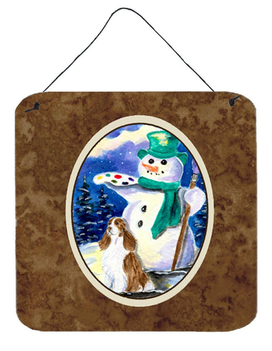 Artist Snowman with Springer Spaniel Wall or Door Hanging Prints