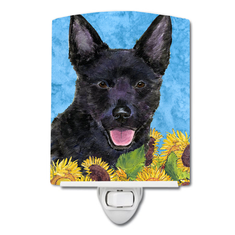 Australian Kelpie in Summer Flowers Ceramic Night Light SS4131CNL