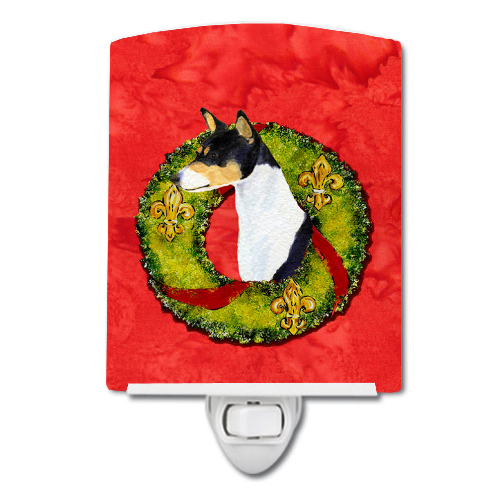 Basenji Cristmas Wreath Ceramic Night Light SS4201CNL