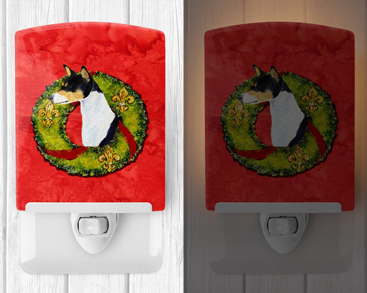 Basenji Cristmas Wreath Ceramic Night Light SS4201CNL