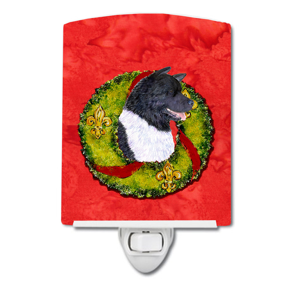 Akita Cristmas Wreath Ceramic Night Light SS4208CNL