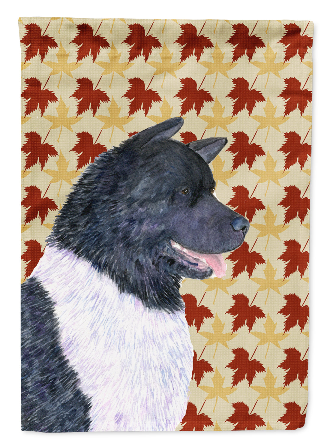 Akita Fall Leaves Portrait Garden Flag – Decorative Outdoor Yard Flag