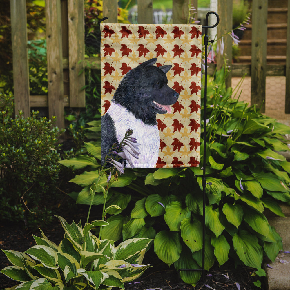 Akita Fall Leaves Portrait Garden Flag – Decorative Outdoor Yard Flag