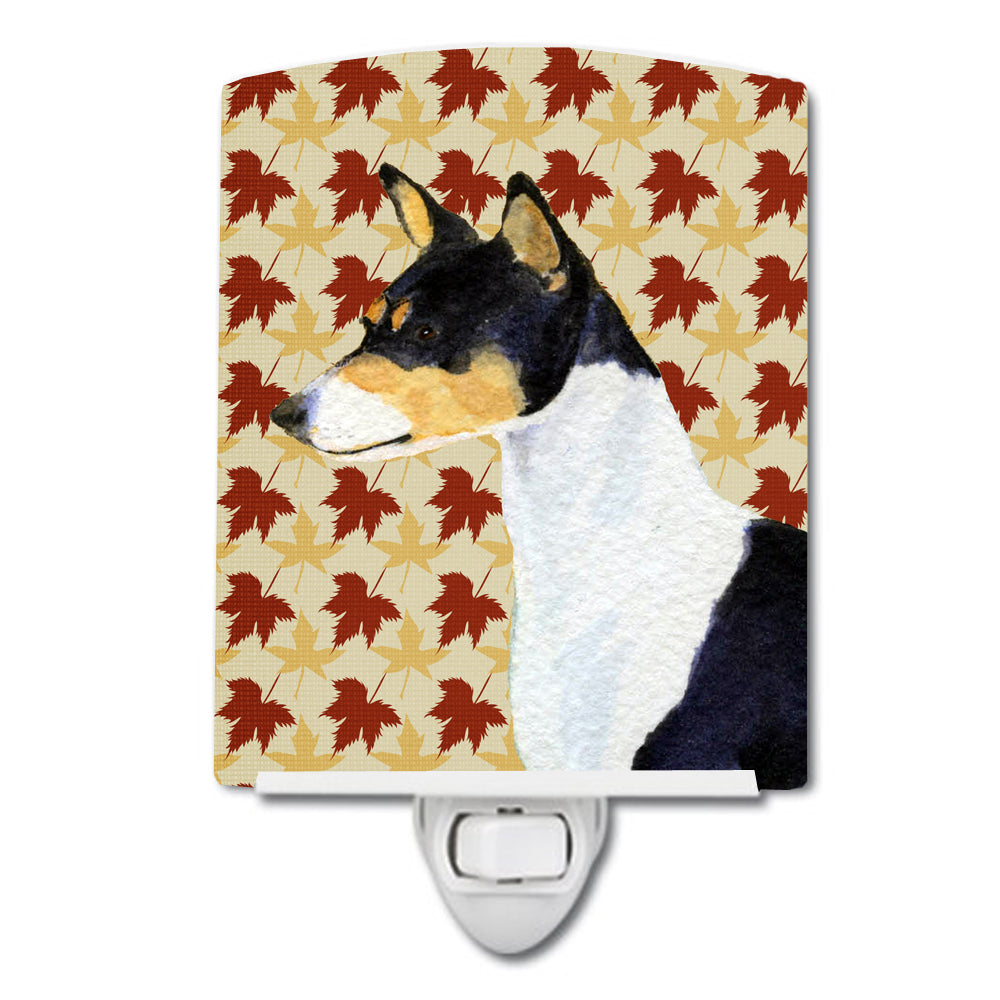 Basenji Fall Leaves Portrait Ceramic Night Light SS4342CNL