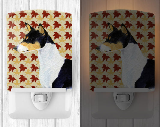 Basenji Fall Leaves Portrait Ceramic Night Light SS4342CNL