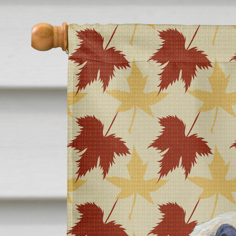 Dandie Dinmont Terrier Fall Leaves Portrait Flag Canvas House Size