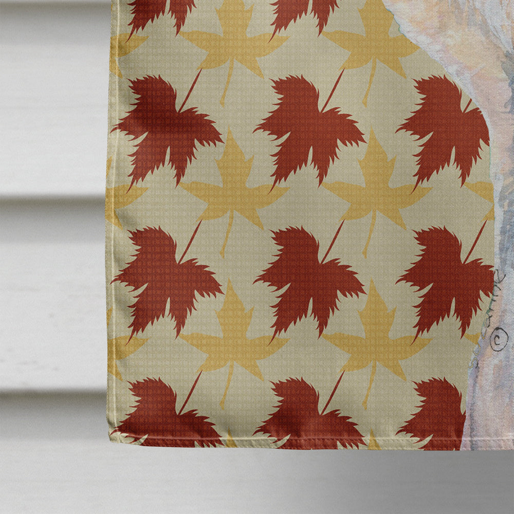 Dandie Dinmont Terrier Fall Leaves Portrait Flag Canvas House Size