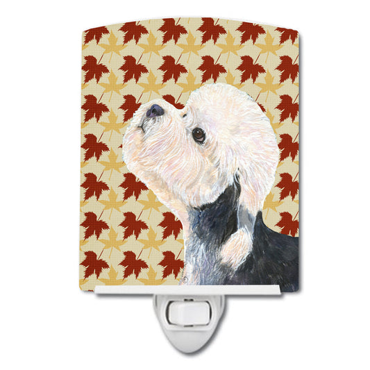 Dandie Dinmont Terrier Fall Leaves Portrait Ceramic Night Light SS4353CNL