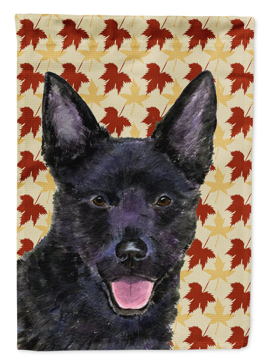 Australian Kelpie Fall Leaves Portrait Garden Flag – Decorative Outdoor Yard Flag