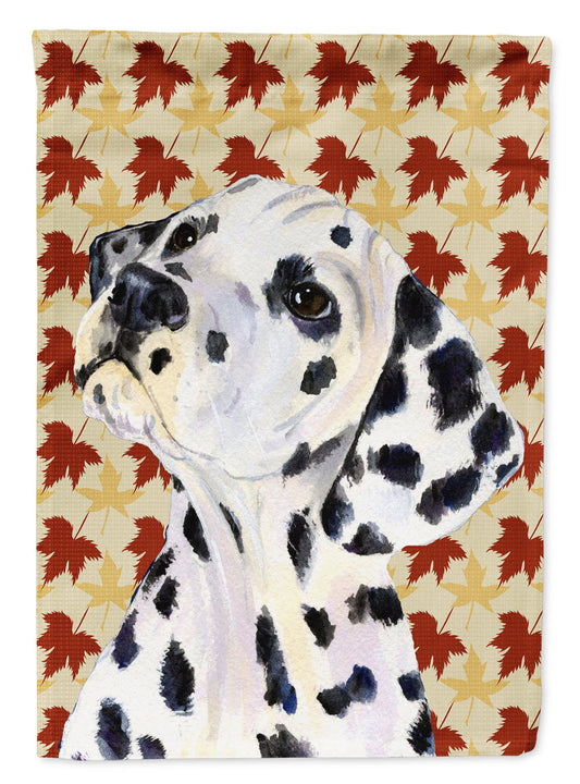 Dalmatian Fall Leaves Portrait Garden Flag – Decorative Outdoor Yard Flag