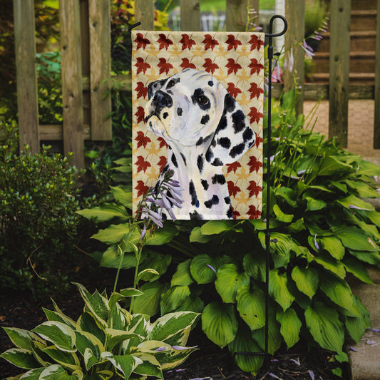 Dalmatian Fall Leaves Portrait Garden Flag – Decorative Outdoor Yard Flag