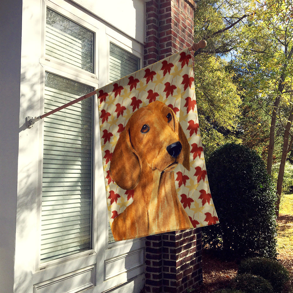 Dachshund Fall Leaves Portrait Flag Canvas House Size
