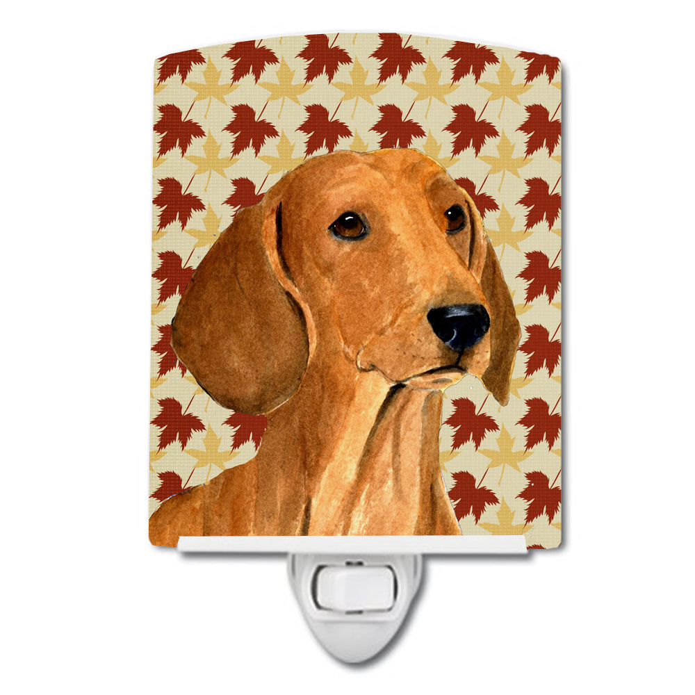 Dachshund Fall Leaves Portrait Ceramic Night Light SS4369CNL